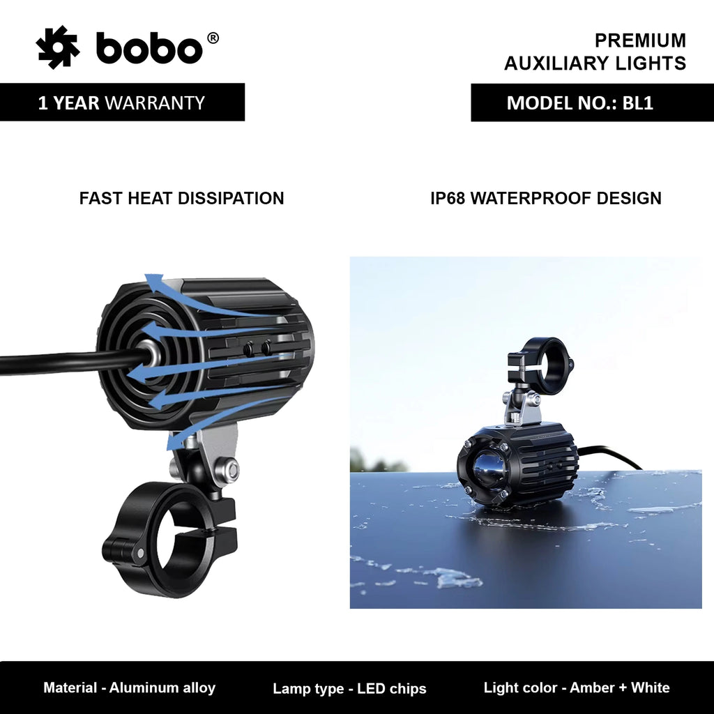 BOBO BL1 Auxiliary LED Lights with Dual Colour & 6000 Lumens