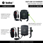 BOBO BM1 PRO Phone Holder with USB 3.0 Charger & SAE Connector