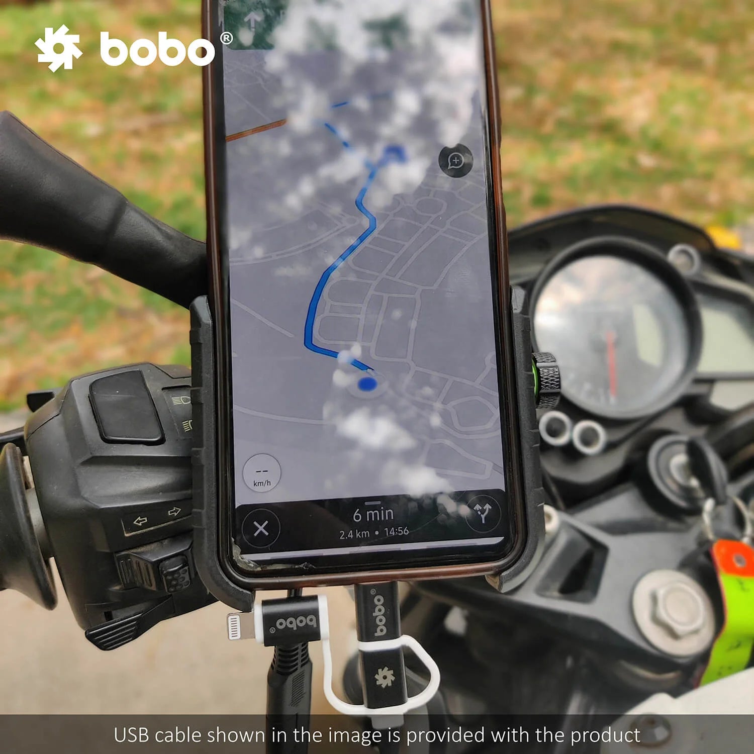 BOBO BM1 PRO Phone Holder with USB 3.0 Charger & SAE Connector