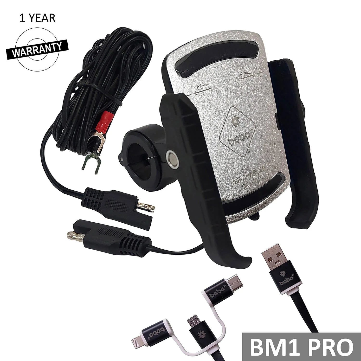 BOBO BM1 PRO Phone Holder with USB 3.0 Charger & SAE Connector
