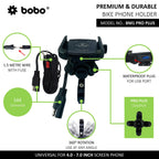 BOBO BM1 PRO PLUS Phone Holder with Vibration Damper & USB 3.0 Charger