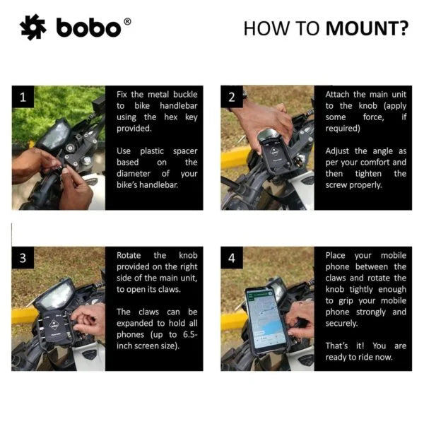 BOBO BM4 PRO Bike Phone Holder with Vibration Controller
