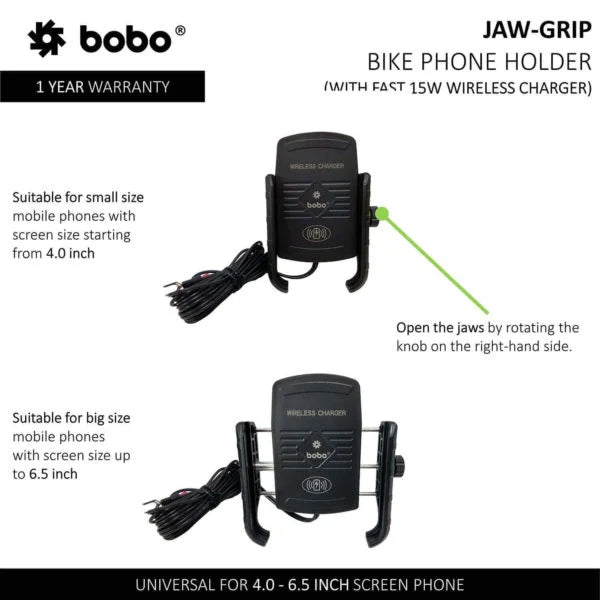BOBO BM6 Phone Holder with Fast 15W Wireless Charger