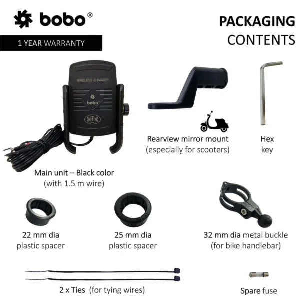 BOBO BM6 Phone Holder with Fast 15W Wireless Charger