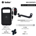BOBO BM11H/M PRO PLUS Fully Waterproof Bike Phone Holder with PRO PLUS Vibration Damper with Fast 15W Wireless & USB-C Charger