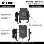BOBO BM12 Bike Phone Holder with Fast 15W Wireless & USB-C Charger