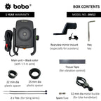 BOBO BM12 Bike Phone Holder with Fast 15W Wireless & USB-C Charger