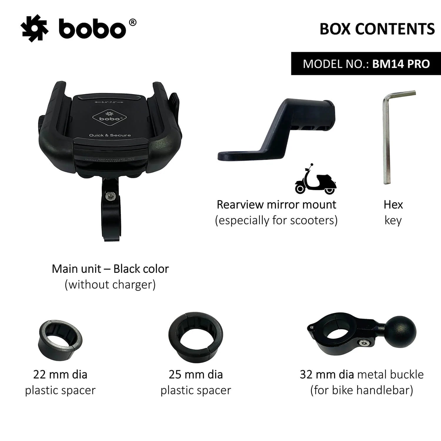 BOBO BM14 PRO X Anti-Vibration Phone Holder with Quick Release