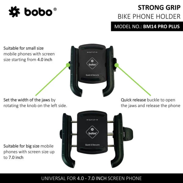BOBO BM14 PRO PLUS Anti-Vibration Phone Holder with Quick Release