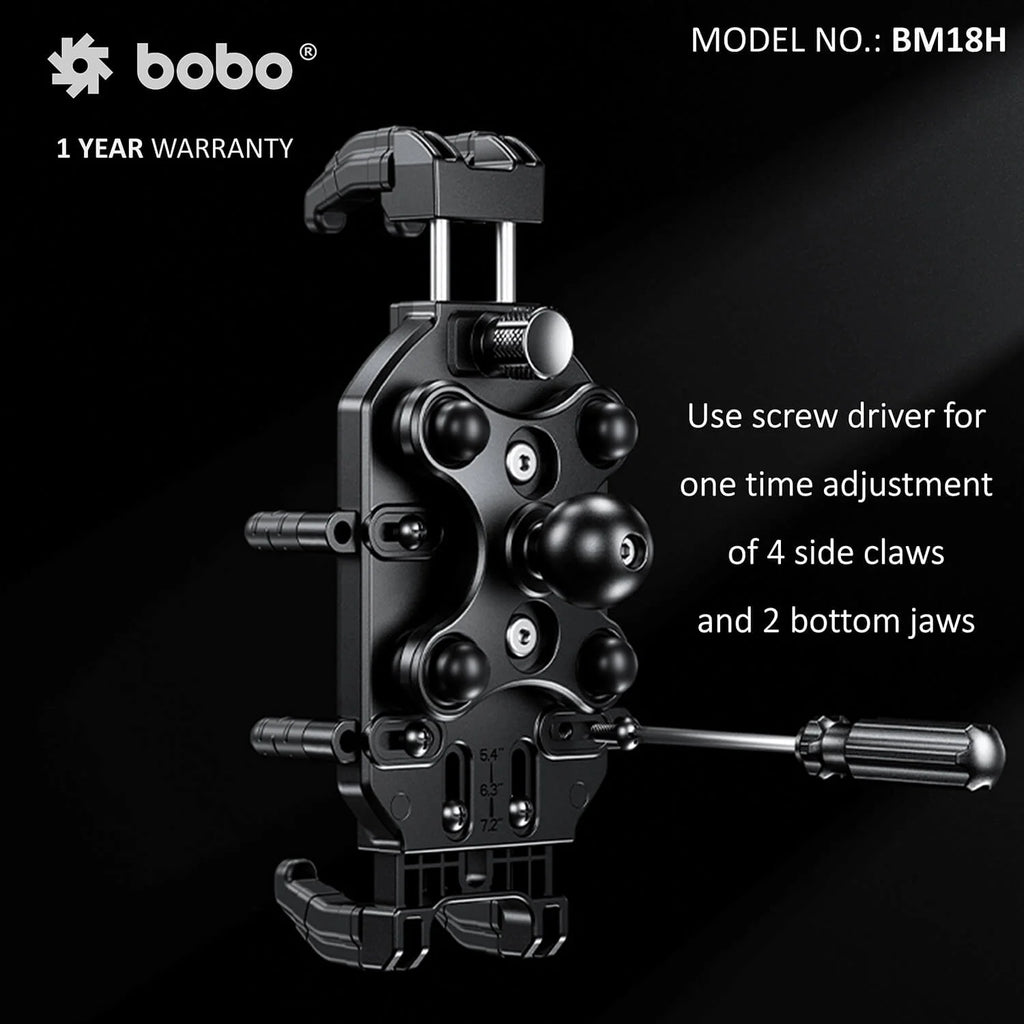 BOBO BM18H/M PRO Anti-Vibration Mount with 15W Wireless Charger & USB-C Charging