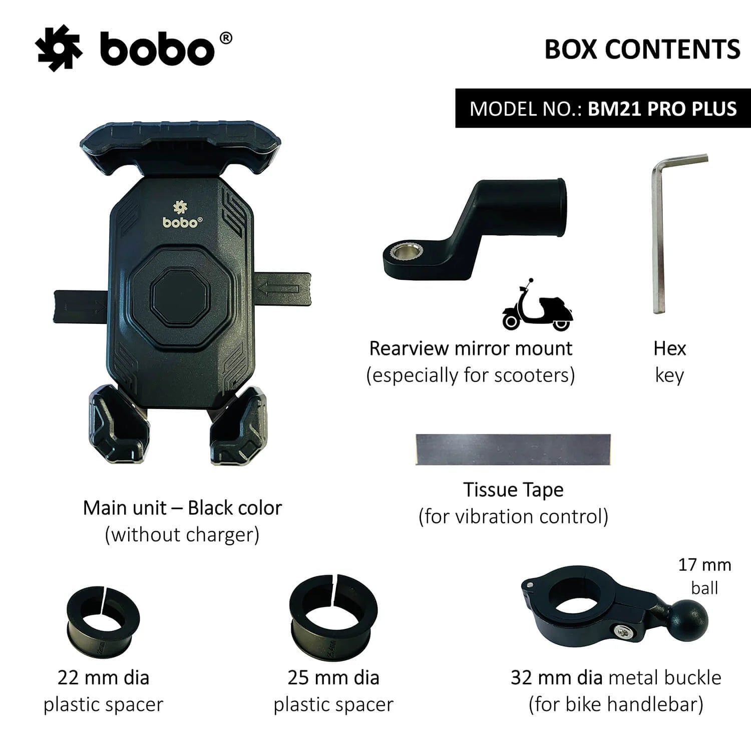 BOBO BM21 PRO PLUS Top & Bottom Grip Phone Holder with PRO PLUS vibration damper