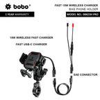 BOBO BM23H/M PRO Phone Holder with Wireless & 36W USB-C Charging and Anti Vibration