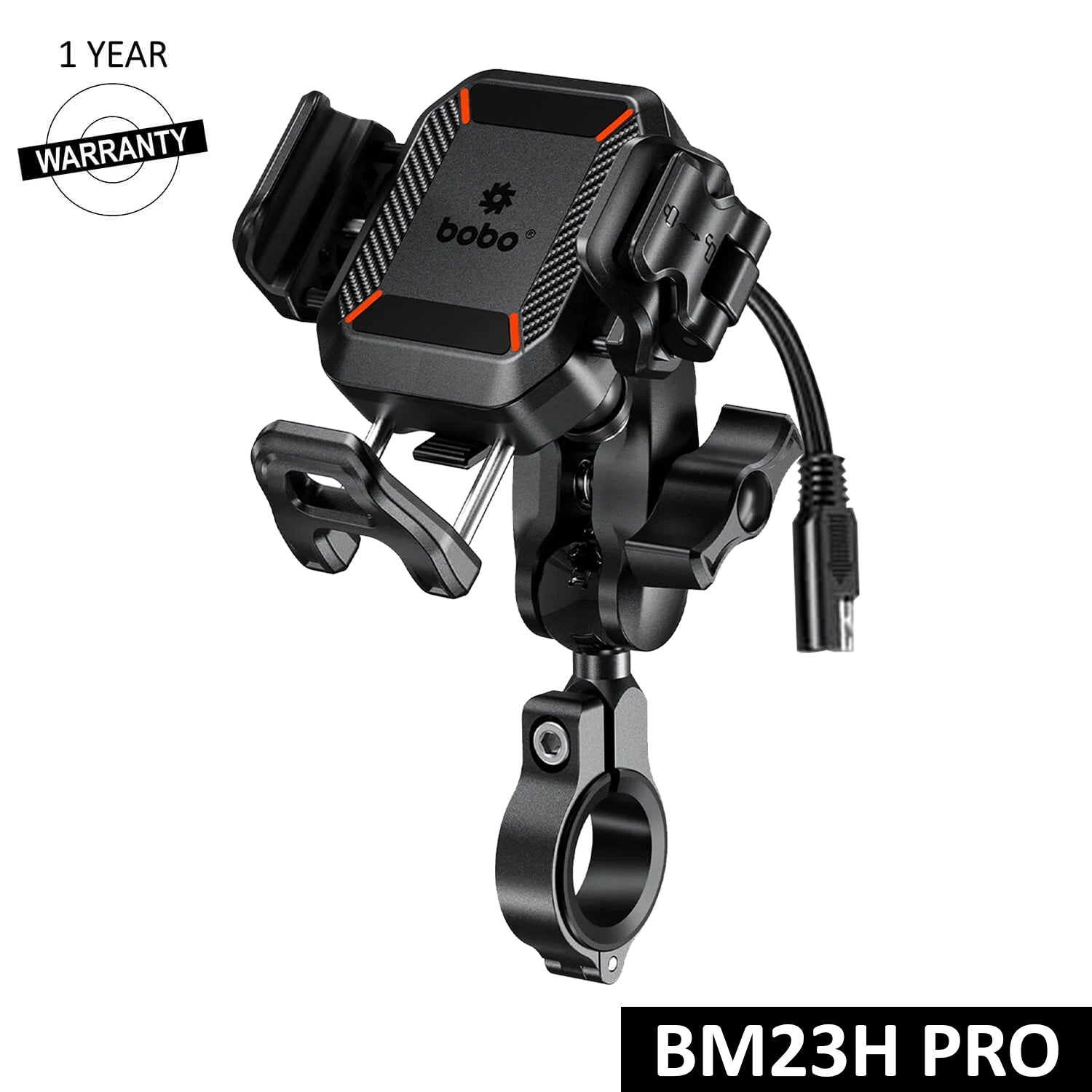 BOBO BM23H/M PRO Phone Holder with Wireless & 36W USB-C Charging and Anti Vibration