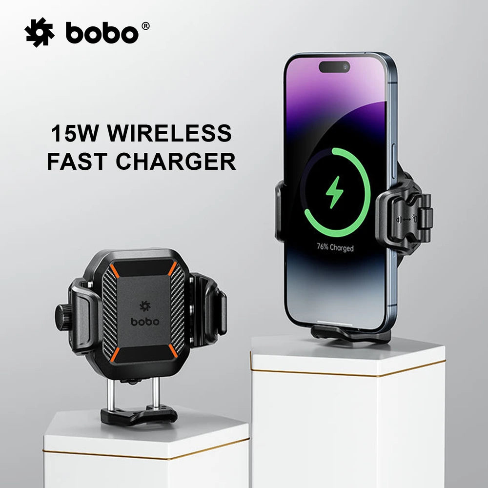 BOBO BM23H/M PRO Phone Holder with Wireless & 36W USB-C Charging and Anti Vibration