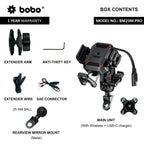 BOBO BM23H/M PRO Phone Holder with Wireless & 36W USB-C Charging and Anti Vibration