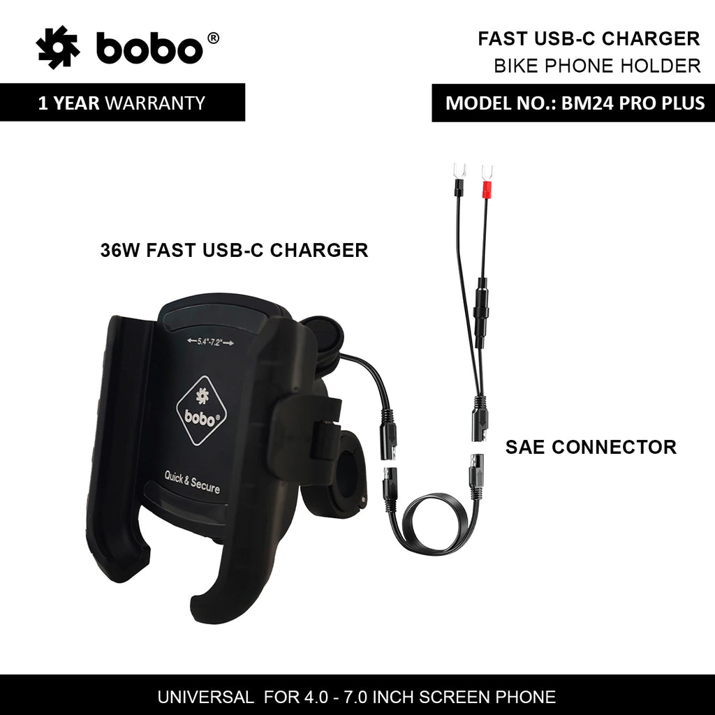 BOBO BM24 PRO PLUS Quick Release Phone Holder with 36W USB-C Charger