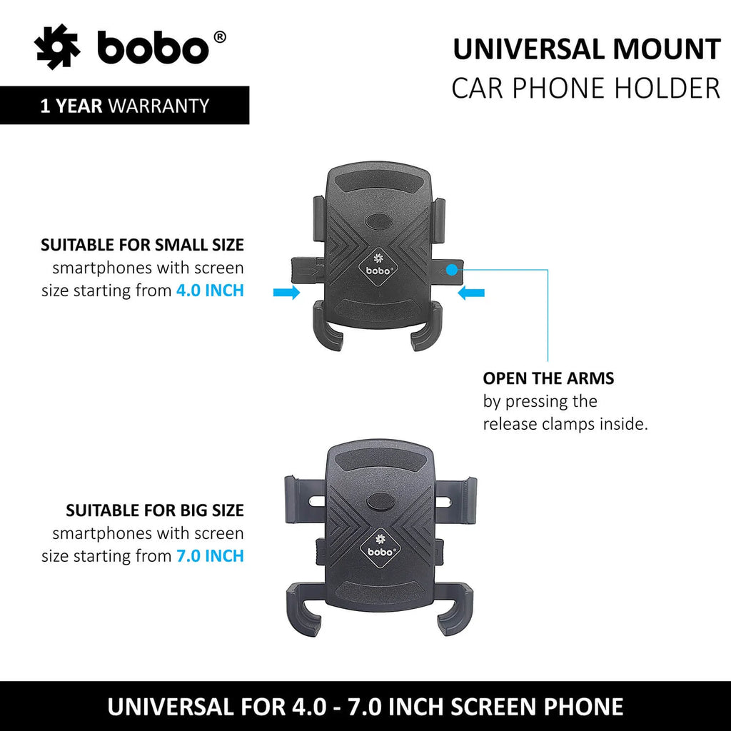 BOBO Universal Windshield & Dashboard Phone Holder