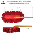 BOBO Car Duster – Premium Wax Treated Strands With Durable Solid Wood Handle – Includes Storage Cover