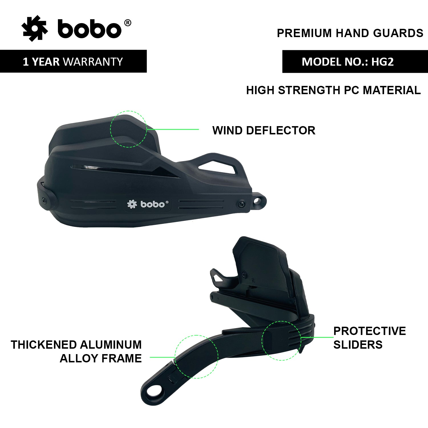 BOBO HG2 Hand Guards with Wind Deflector