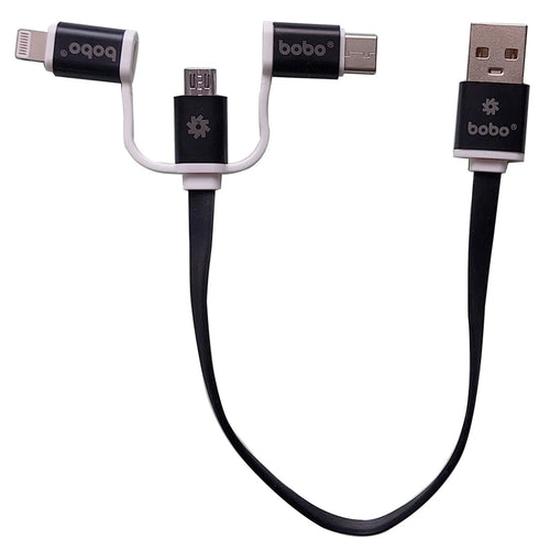 BOBO 3-in-1 Charging Cable with USB-A, Lightning, USB-C and Micro USB Connectors
BOBO Multi Connector Charging Cable for Android and iPhone Devices