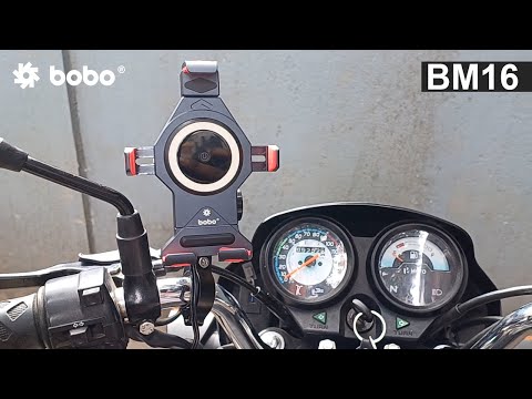 BOBO BM16 Anti-Vibration Metallic Bike Phone Holder with Fast 15W Wireless Charger