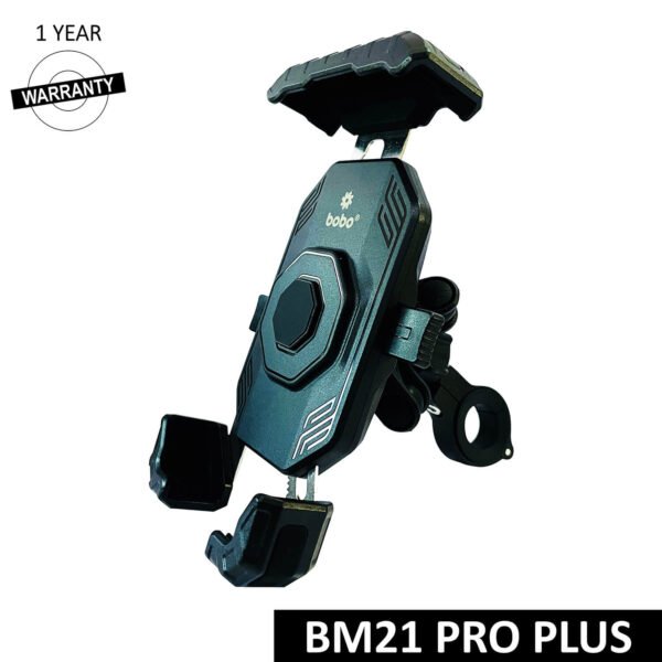 BOBO BM21 PRO PLUS Top & Bottom Corners Secure Grip with PRO PLUS Vibration Damper Bike / Cycle Phone Holder Motorcycle Mobile Mount